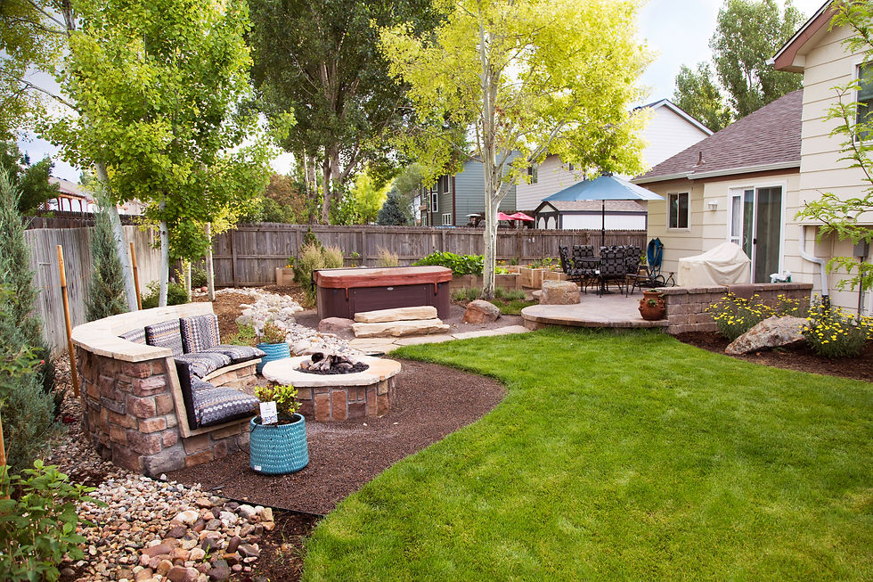 backyard fire pit and seating