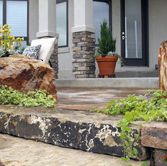 natural stone front walkway