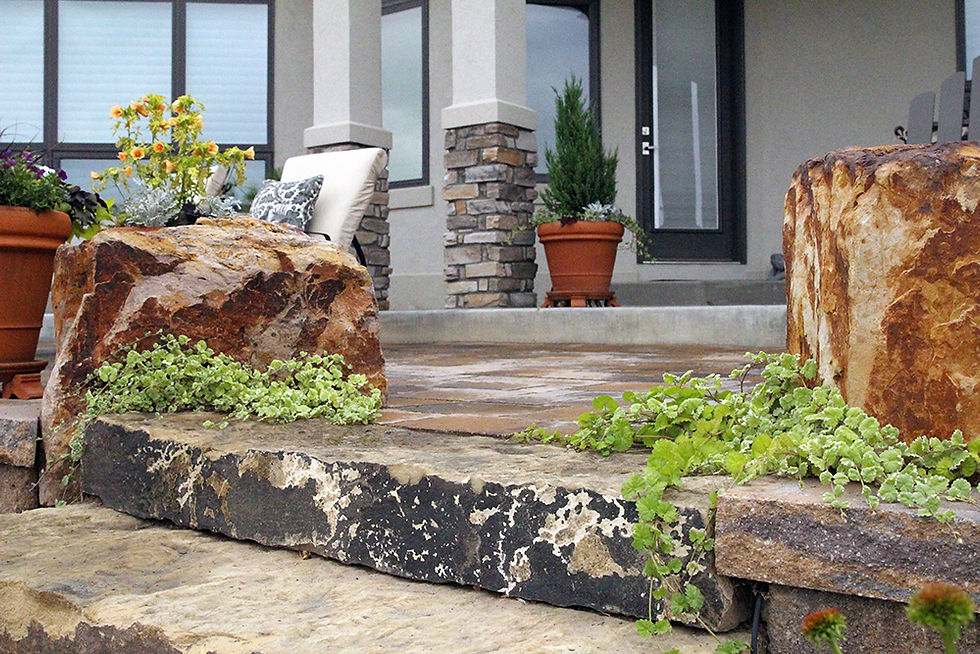 natural stone front walkway