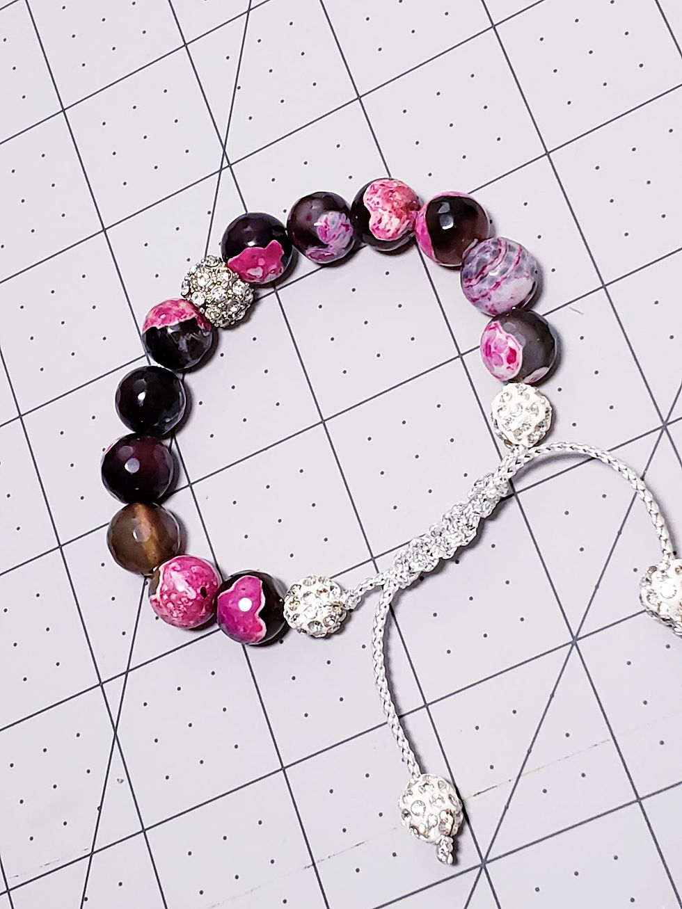 Gemstone Macrame Shamballa style Bracelet