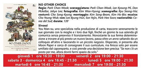 SCHEDA NO OTHER CHOICE