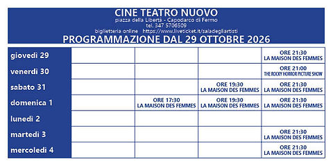 ORARI CINE TEATRO NUOVO