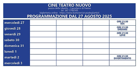 CINE TEATRO NUOVO ORARI