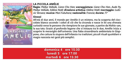 SCHEDA LA PICCOLA AMELIE