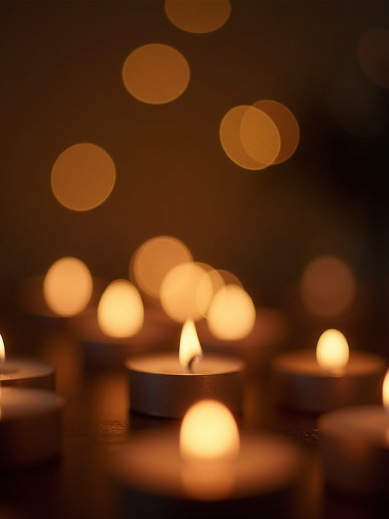 Abstract warm candlelight providing a sense of comfort and spiritual presence.