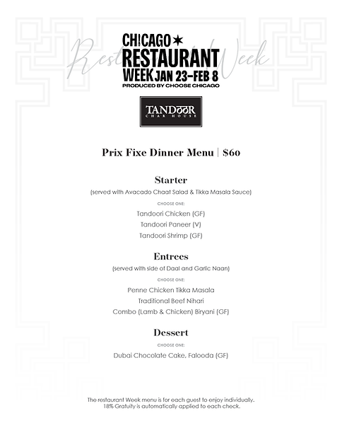 Chicago Restuarant Week - Prix Fixe Dinner Menus - 45 and 60 - Instagram Portrait Size - 1