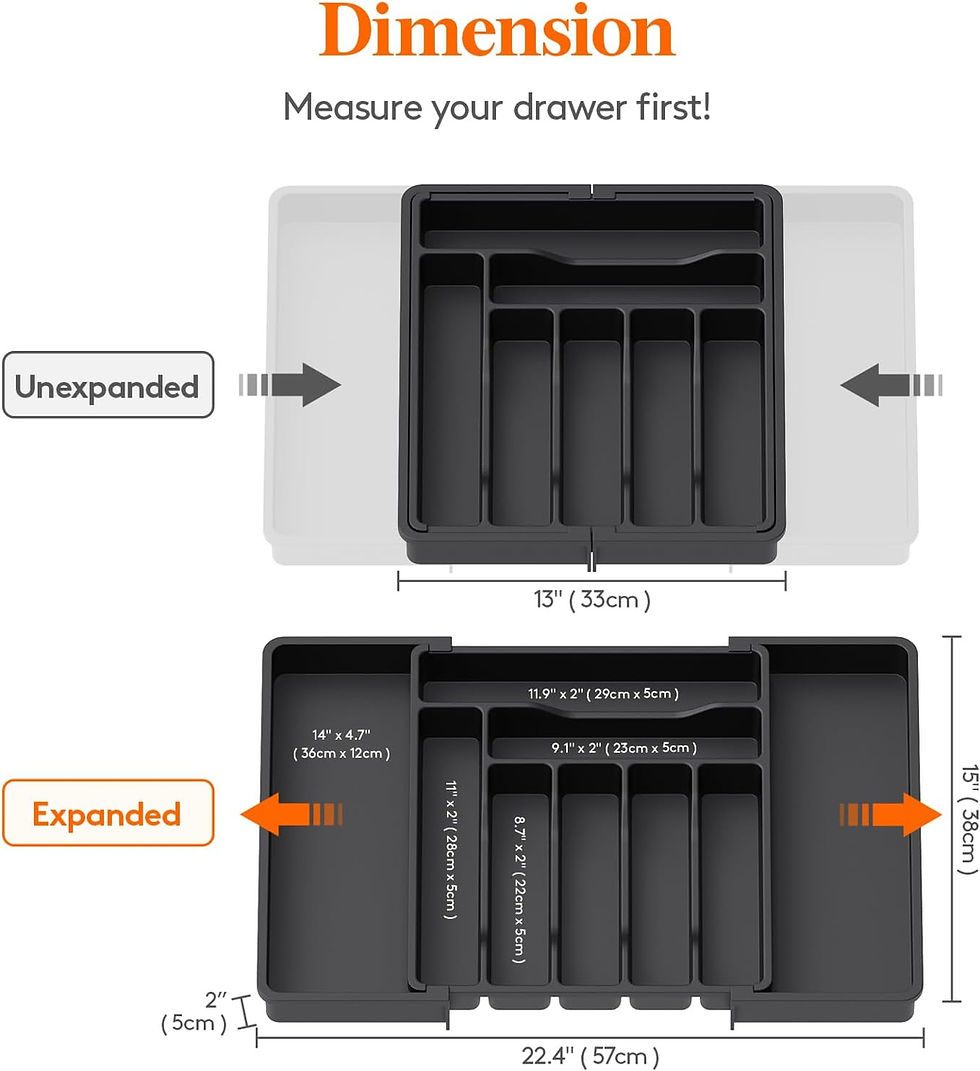 Thumbnail: Lifewit Silverware Drawer Organizer 13-22.4 inch