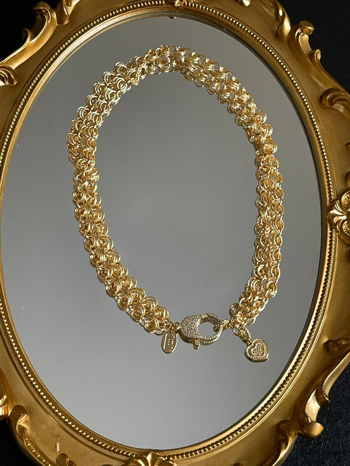 La Victoire Collier Tour De Cou Double Cerceau Cœur D’or