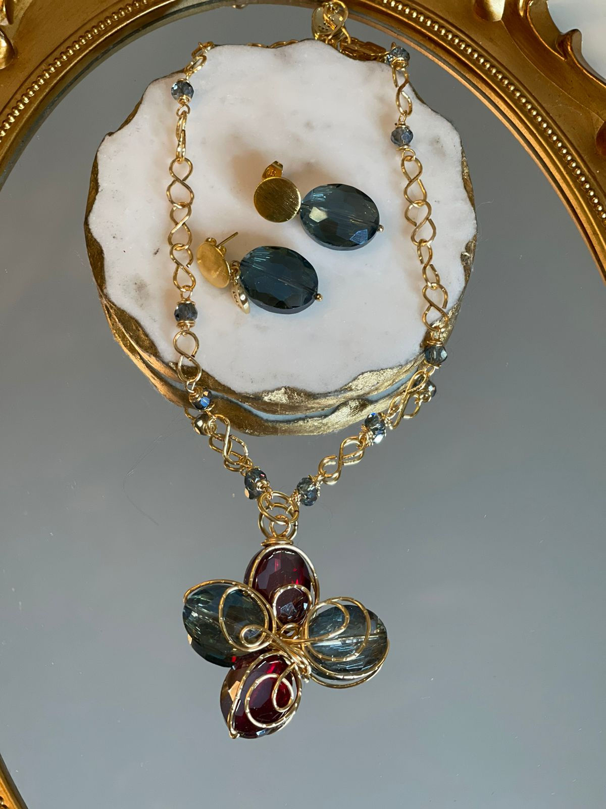 Set Chocker Luxury Inocence Queen Crystal Combinado