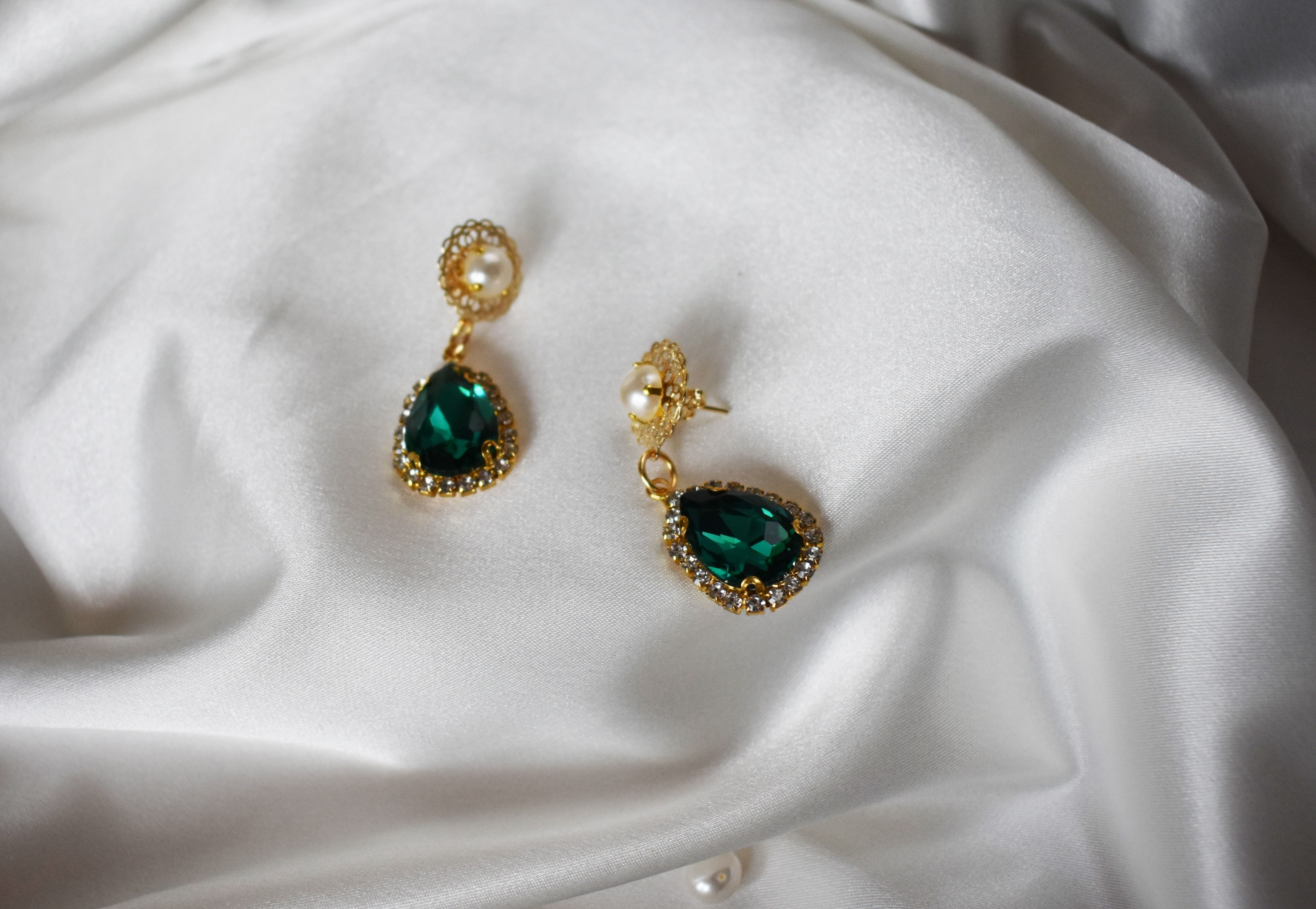 Aretes Princess Gota Esmeralda