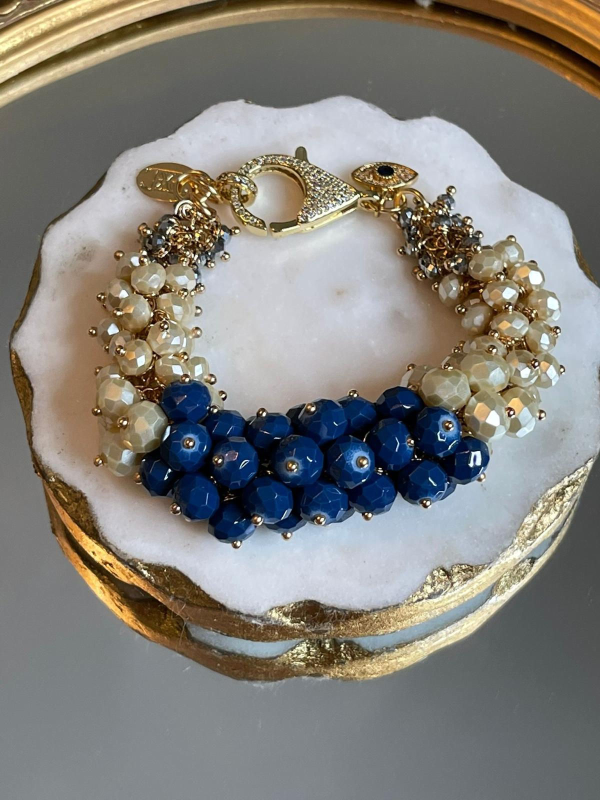 Brazalete Merveilleux Fairy Brianna Queen Dark Blue, Pearl y Silver