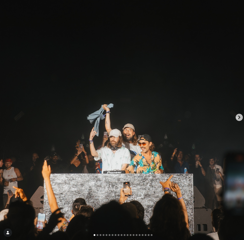 Ed Banger party : Pedro Winter Breakbot & irfane. Photo du instagram de La crème festival