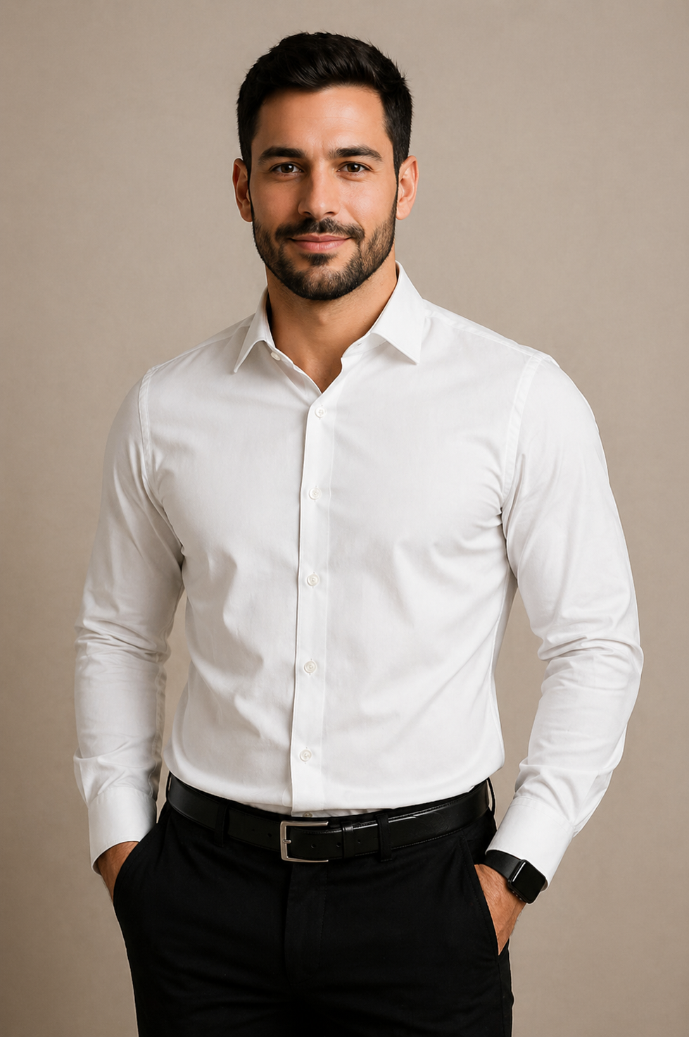 Camisa Social Masculina, Branca