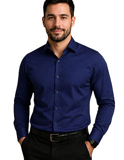 Camisa Social Masculina, Azul Escuro_edi