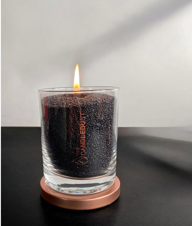Vela de polvo sin perfume en vidrio - Negro 160g