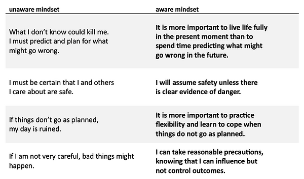 Informative chart outlining practical steps to cope with uncertainty