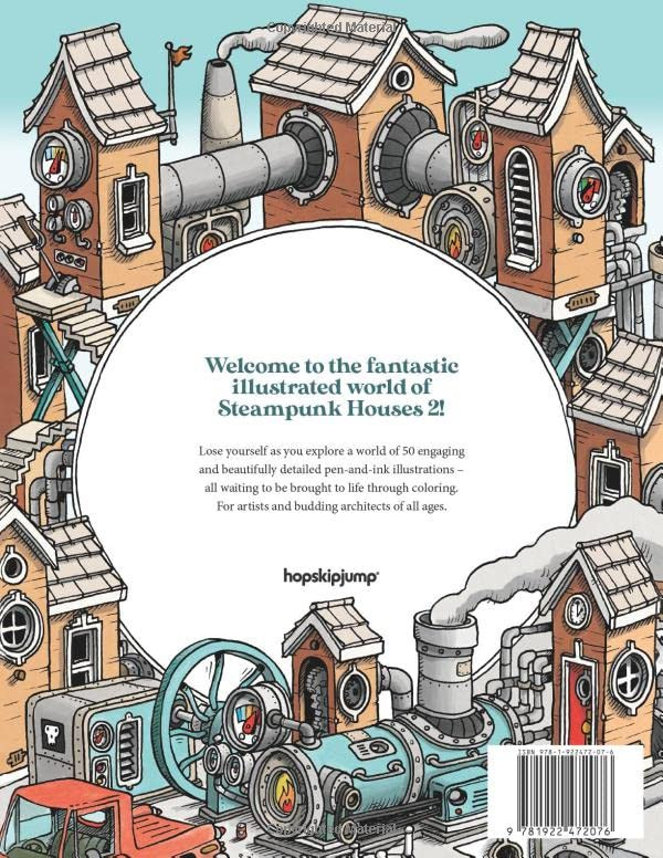 Steampunk Houses 2 Coloring Book, R.J. Hampson - Imagem 2