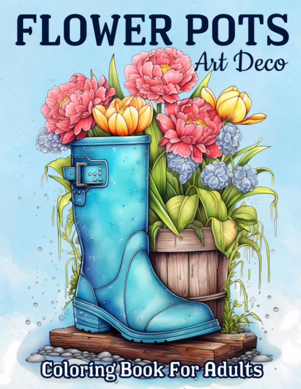 Art Deco Flower Pots Coloring Book, Sandra Mangum