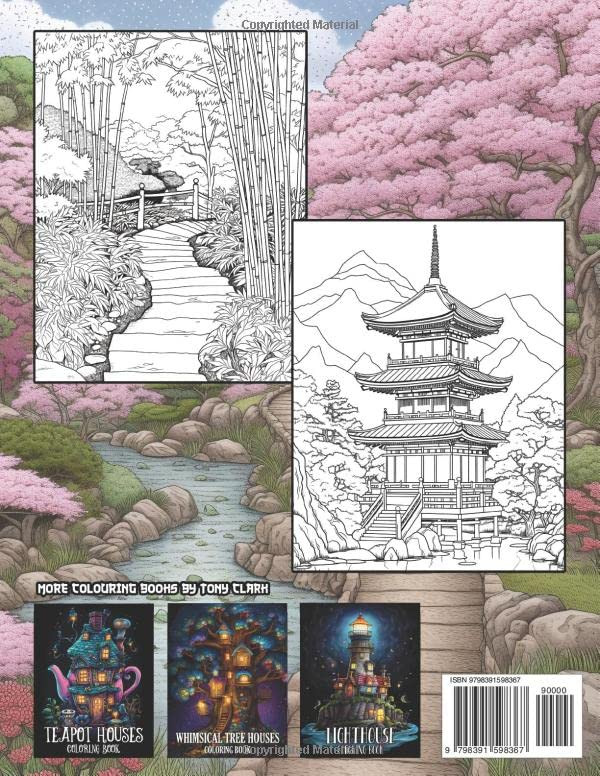 Japanese Garden Coloring Book, Tony Clark - Imagem 2