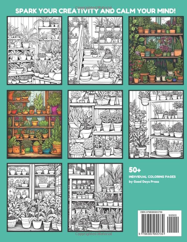 Potted Plants Coloring Book, Good Days - Imagem 2