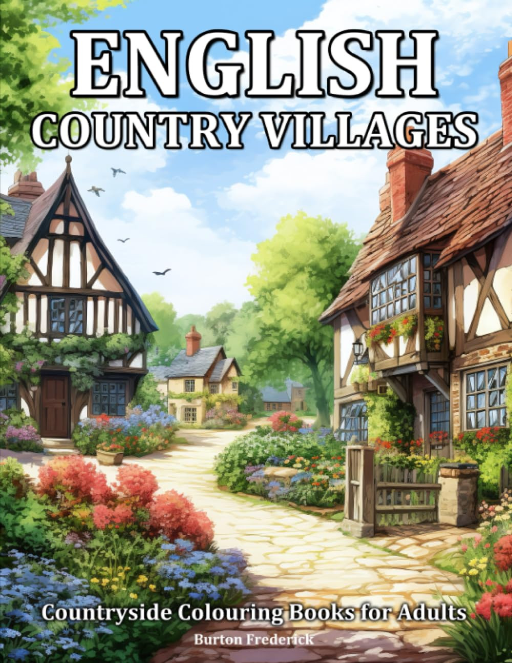 English Country Villages Colouring book, Burton Frederick