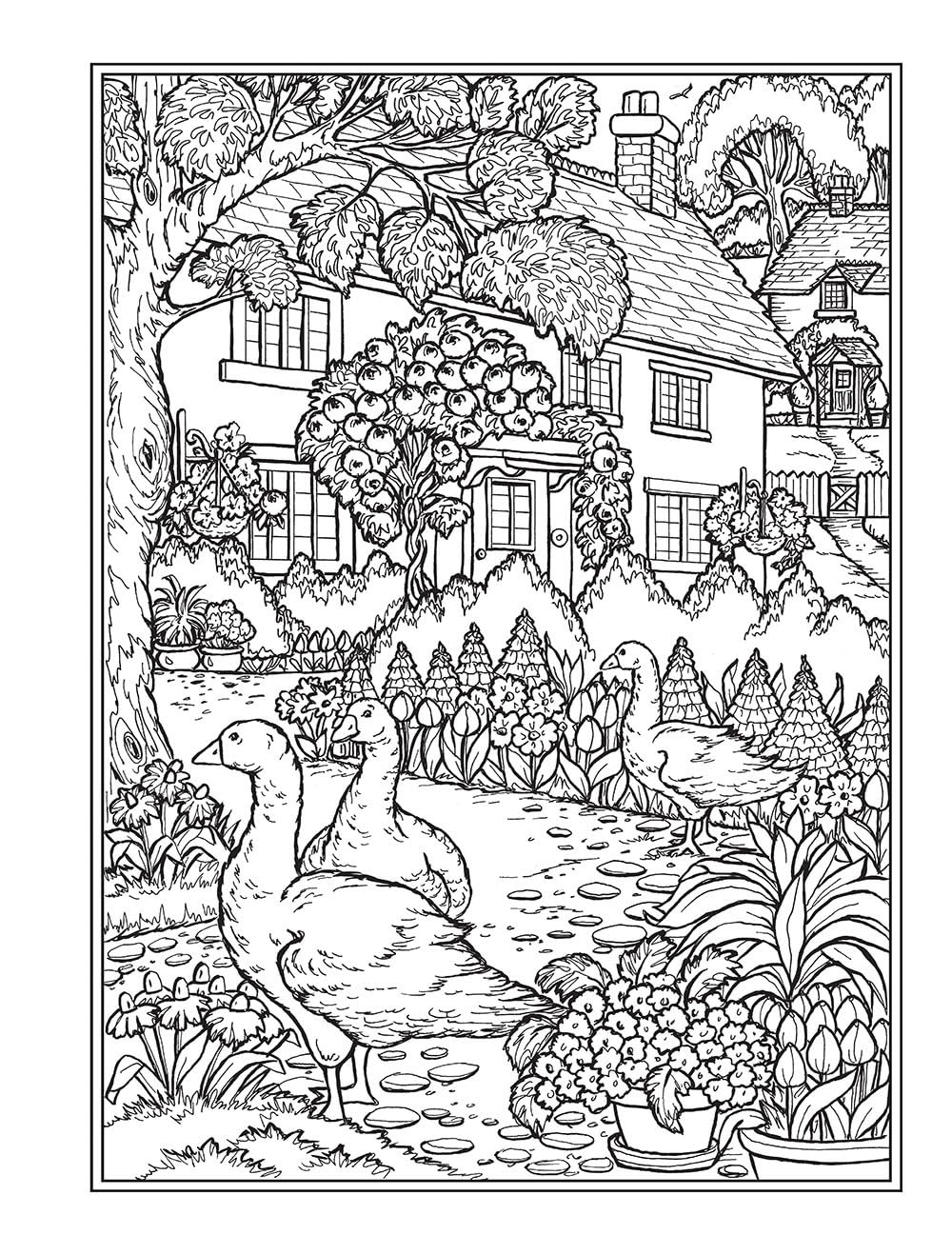 Small-Town Charm Coloring Book, Teresa Goodridge - Imagem 3