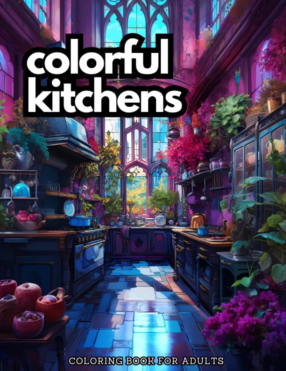 Colorful Kitchens Coloring Book, Lolita Diamond