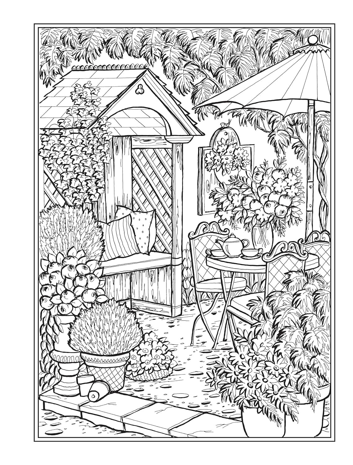 Creative Haven Country Gardens Coloring Book - Imagem 3