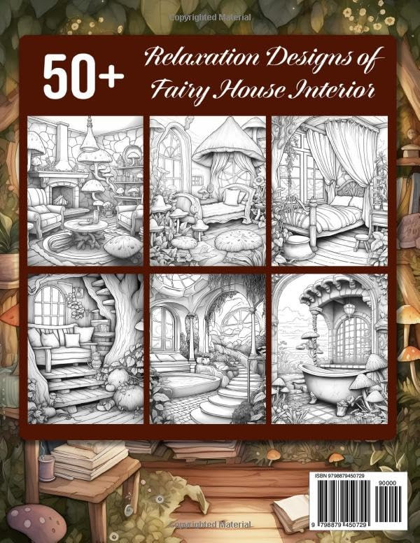 Fairy House Interior Adult Coloring Book, Sandra Mangum - Imagem 2