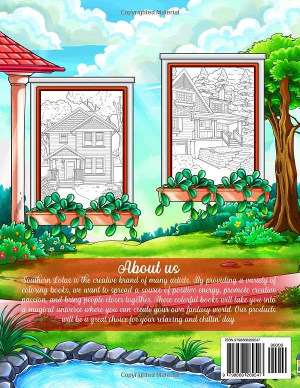 Cozy House Exteriors: Coloring Book, Southern Lotus - Imagem 2