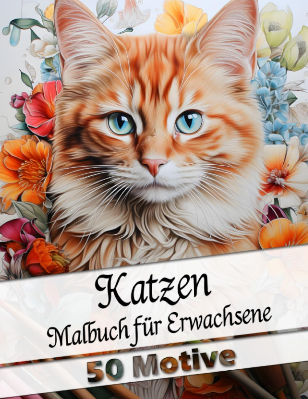 Malbuch fuer Erwachsene mit Katzen Motiven 2