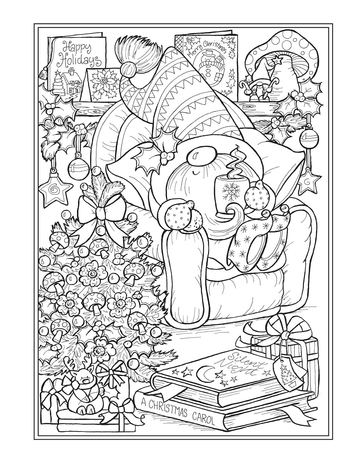 Creative Haven Christmas Gnomes Coloring Book - Imagem 4