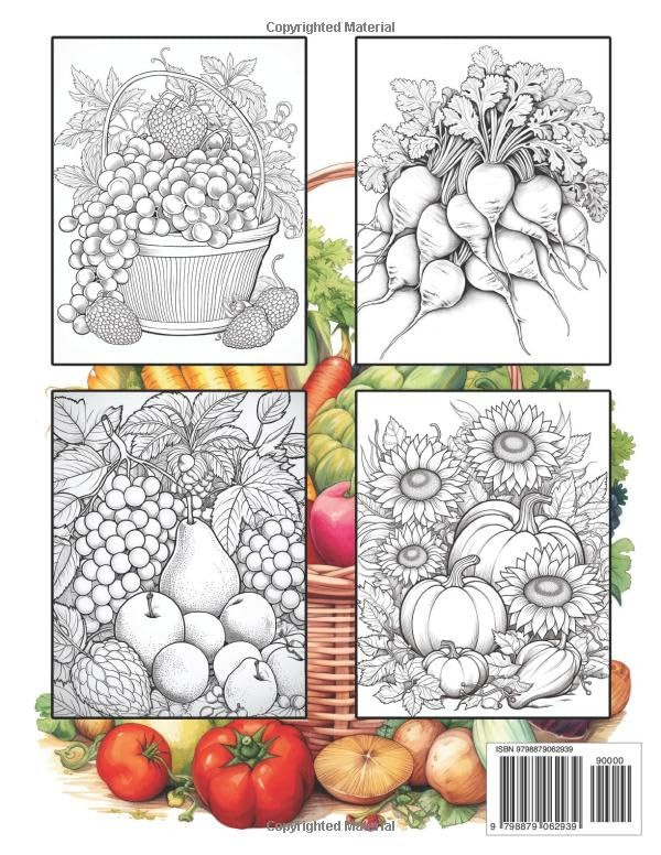 Fruit and Vegetable Colouring Books, Burton Frederick - Imagem 2