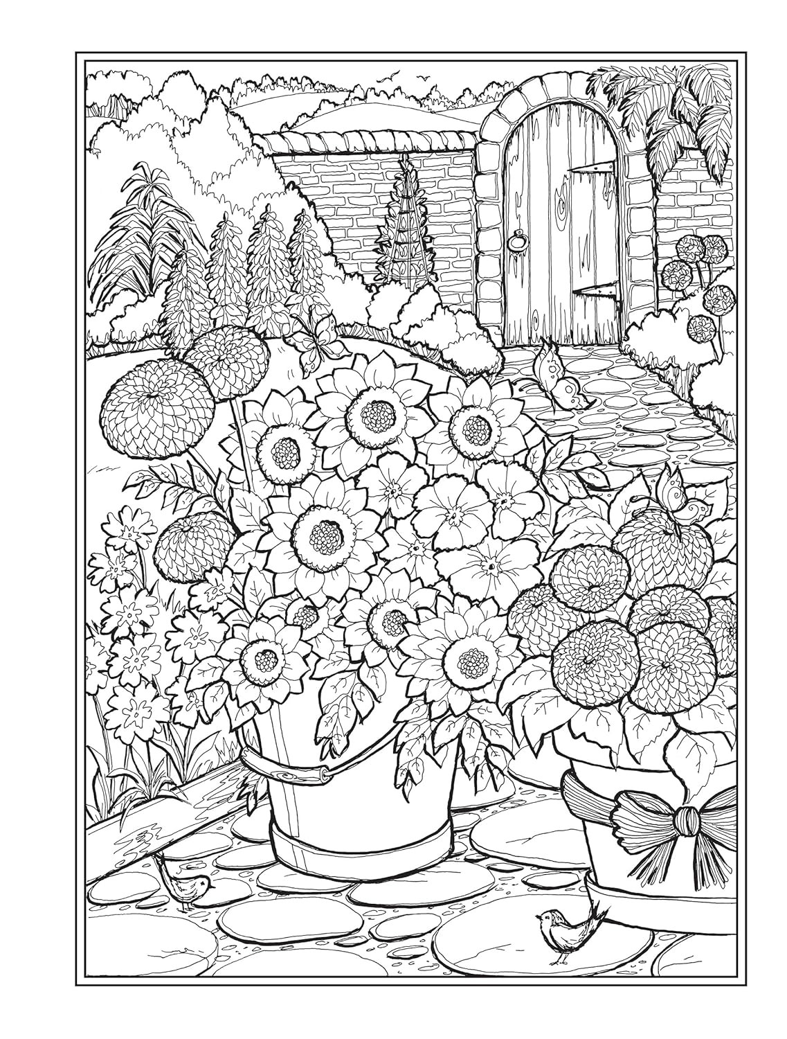 Creative Haven Country Gardens Coloring Book - Imagem 4