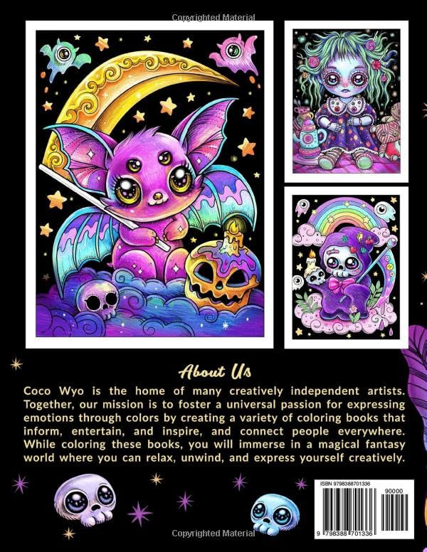 Spooky Cutie Adult Coloring Book, Coco Wyo - Imagem 2