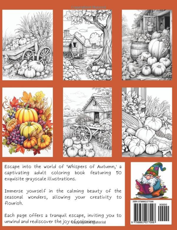 Whispers of Autumn Coloring Book, Enchanting Escapes - Imagem 2