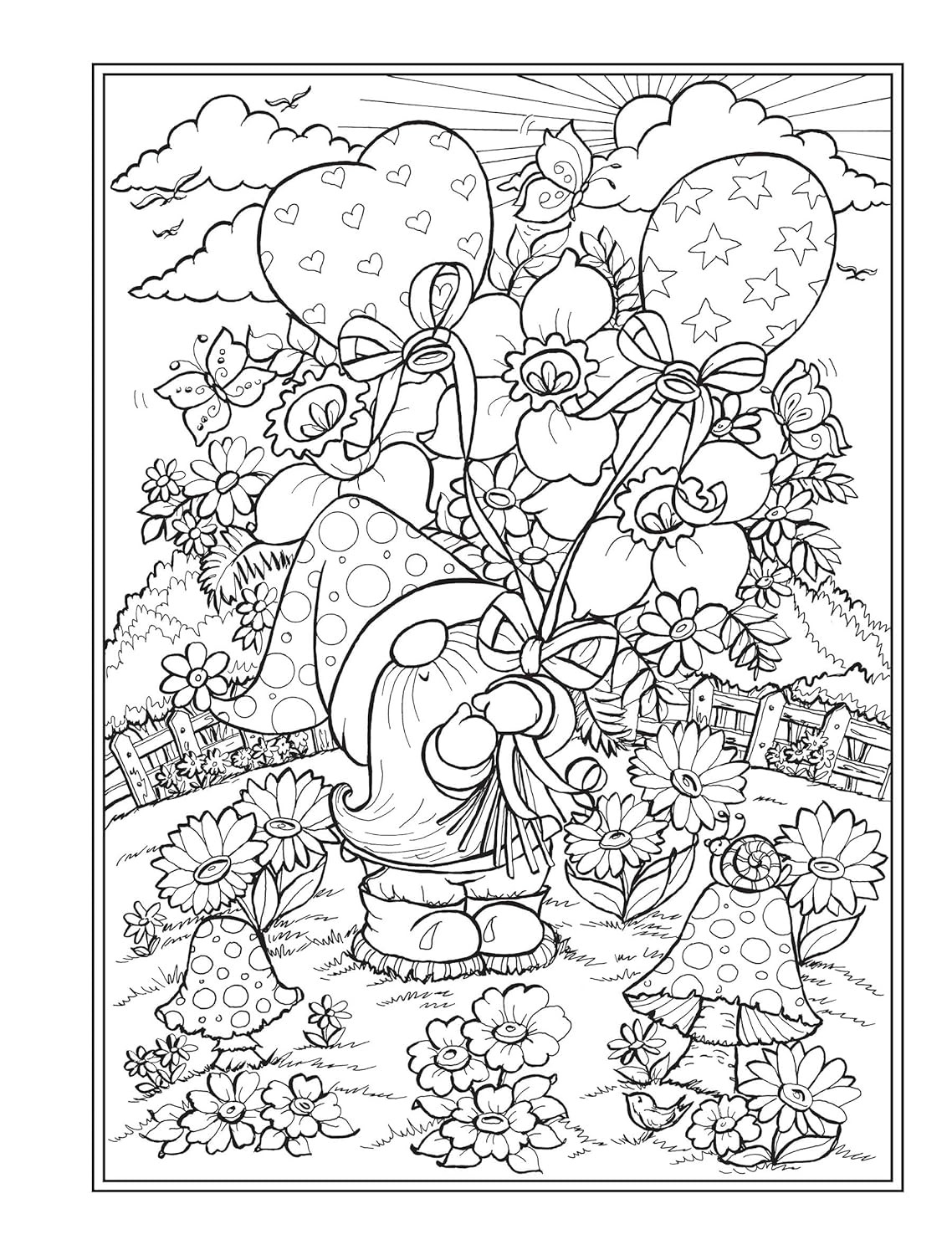 Creative Haven Garden Gnomes Coloring Book, Teresa Goodridge - Imagem 4