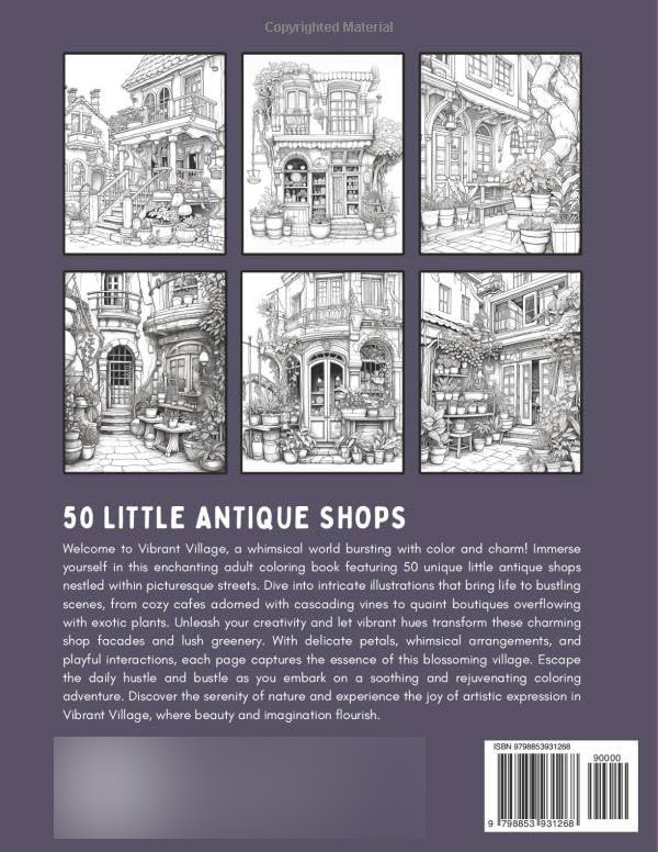 Little Antique Shops: Coloring Book (Vibrant Village) - Imagem 2