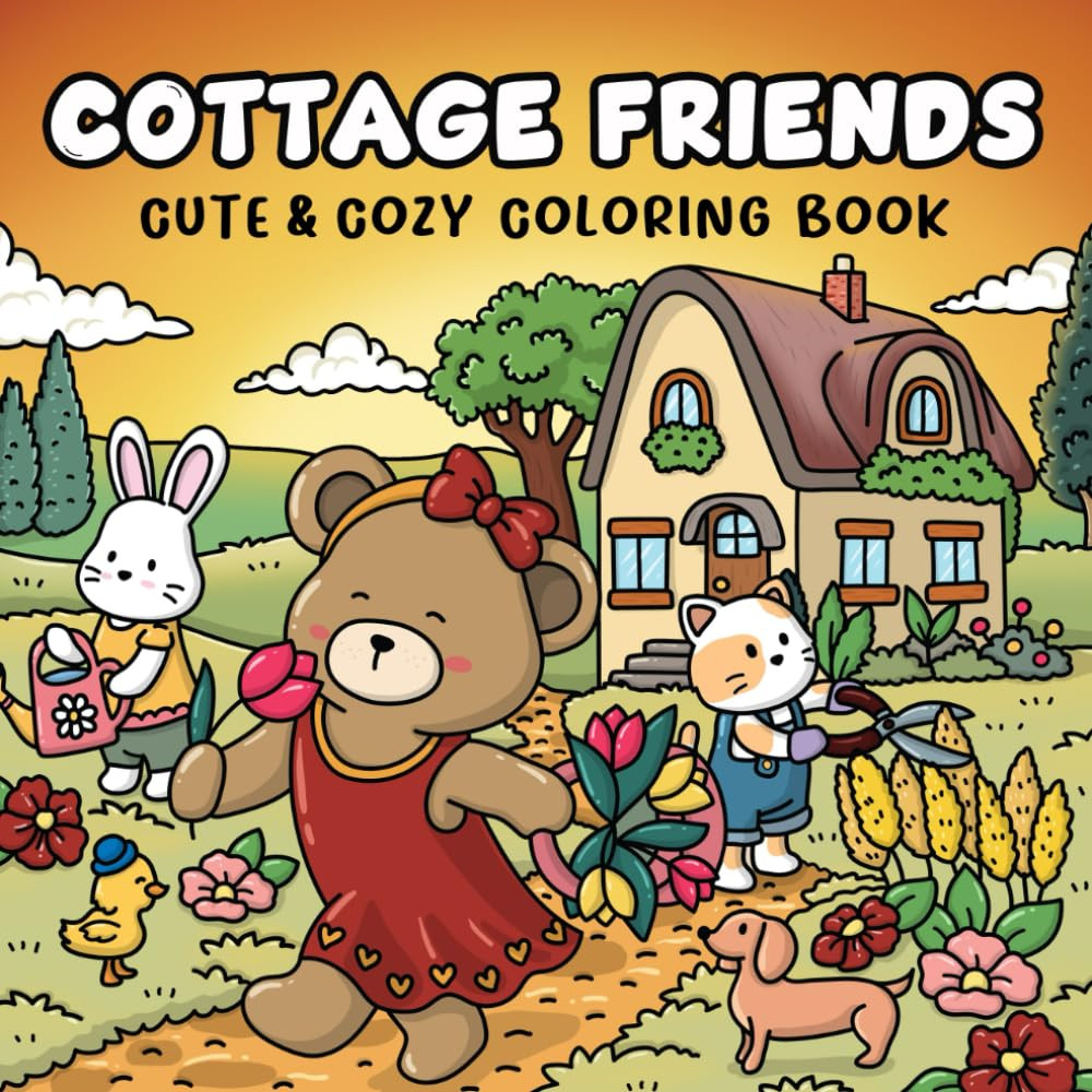 Cottage Friends: Cute & Cozy Coloring Book