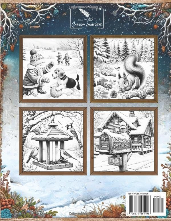 Rustic Winter Charm: Adult Coloring Book, Aspen Rockwell - Imagem 2