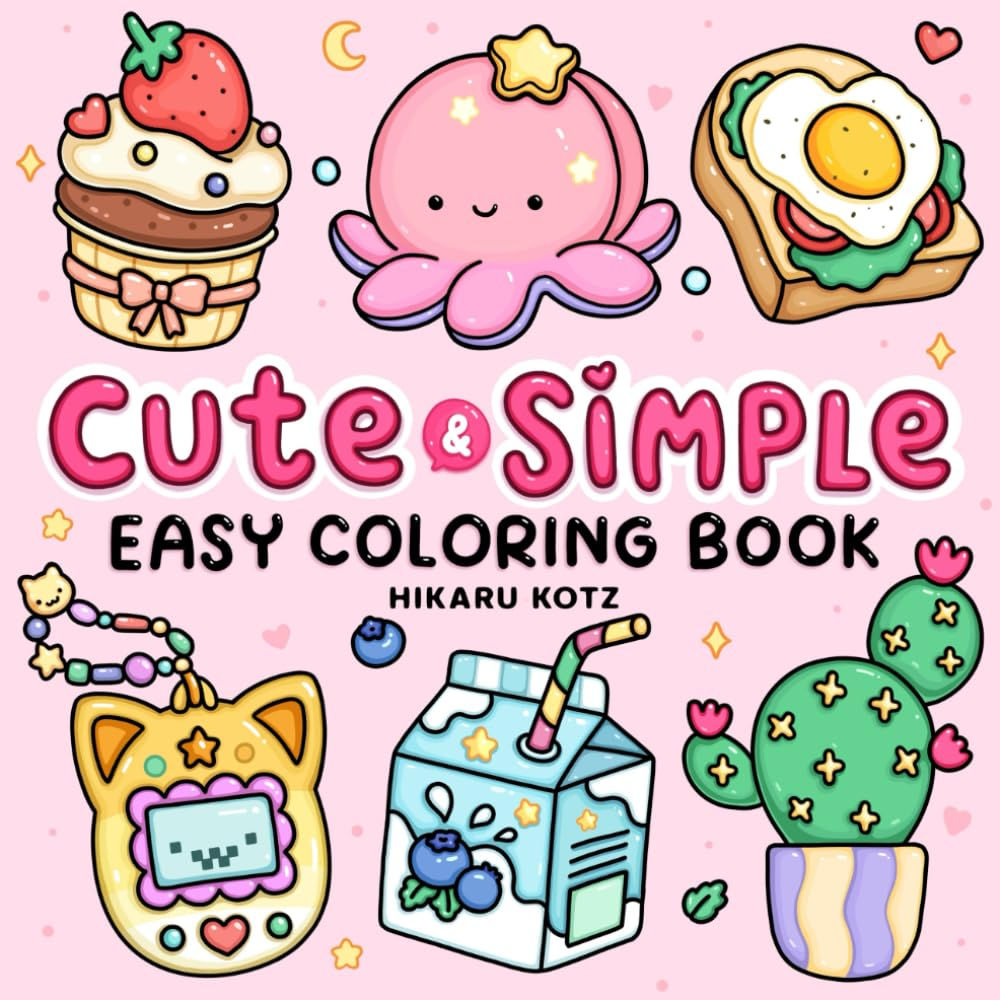 Capa do livro Easy: Cute & Simple Coloring Book, Hikaru Kotz