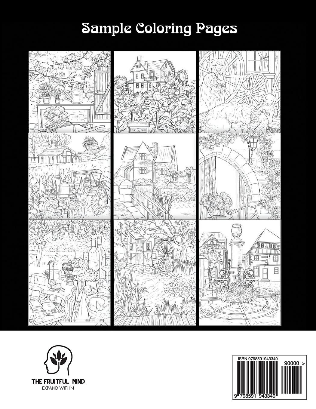 100 Countryside Scenes: An Adult Coloring Book - Imagem 2
