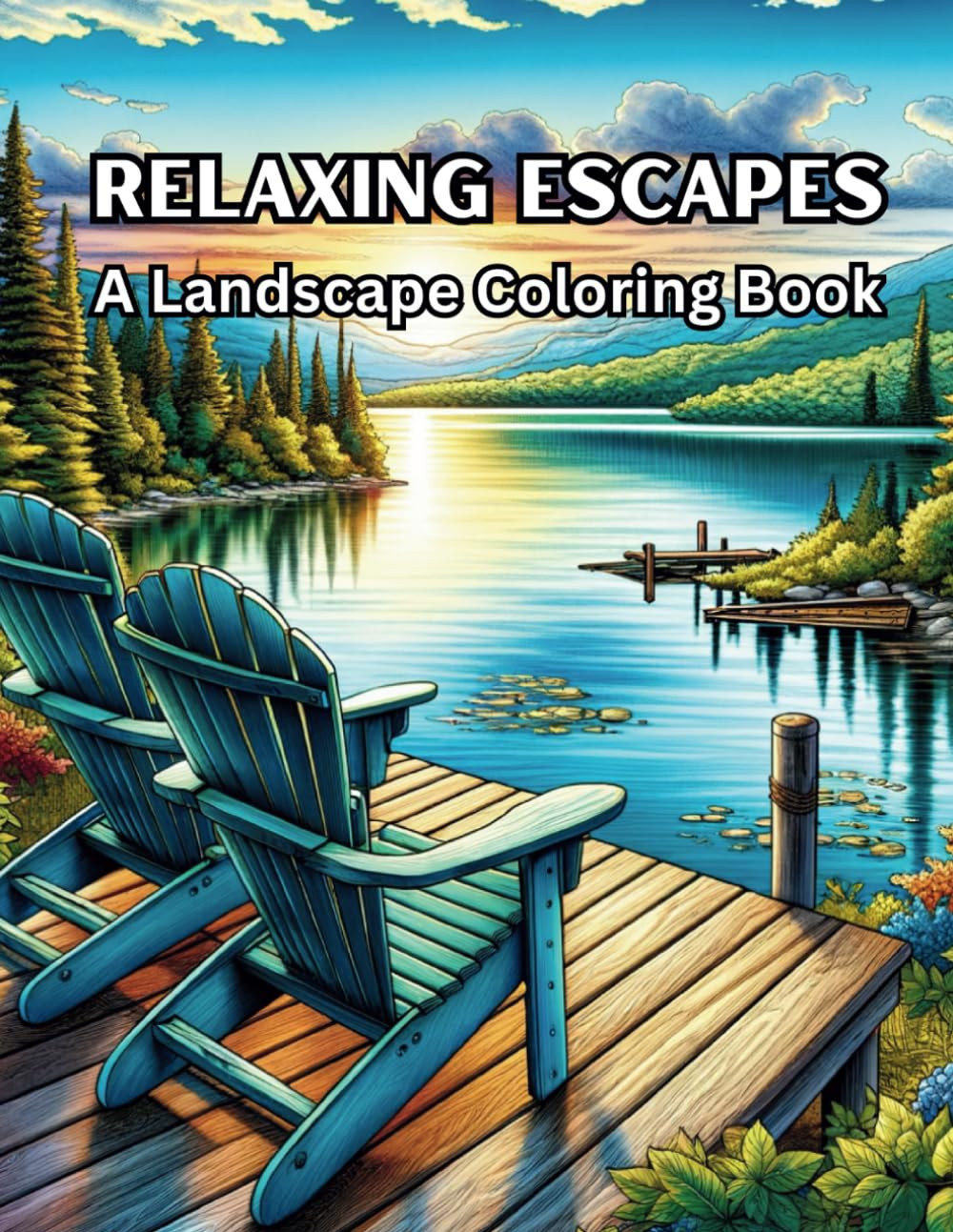 Relaxing Escapes Coloring Book, Kristine Milligan