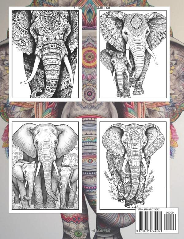 Elephants Coloring Book, Lera Lisa - Imagem 2