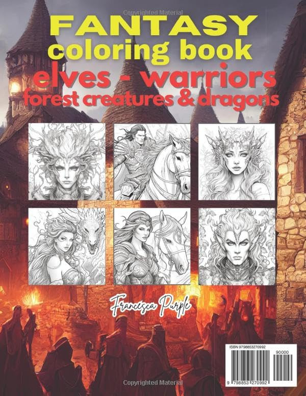 Fantasy 2  Coloring Book, Francesca Purple - Imagem 2