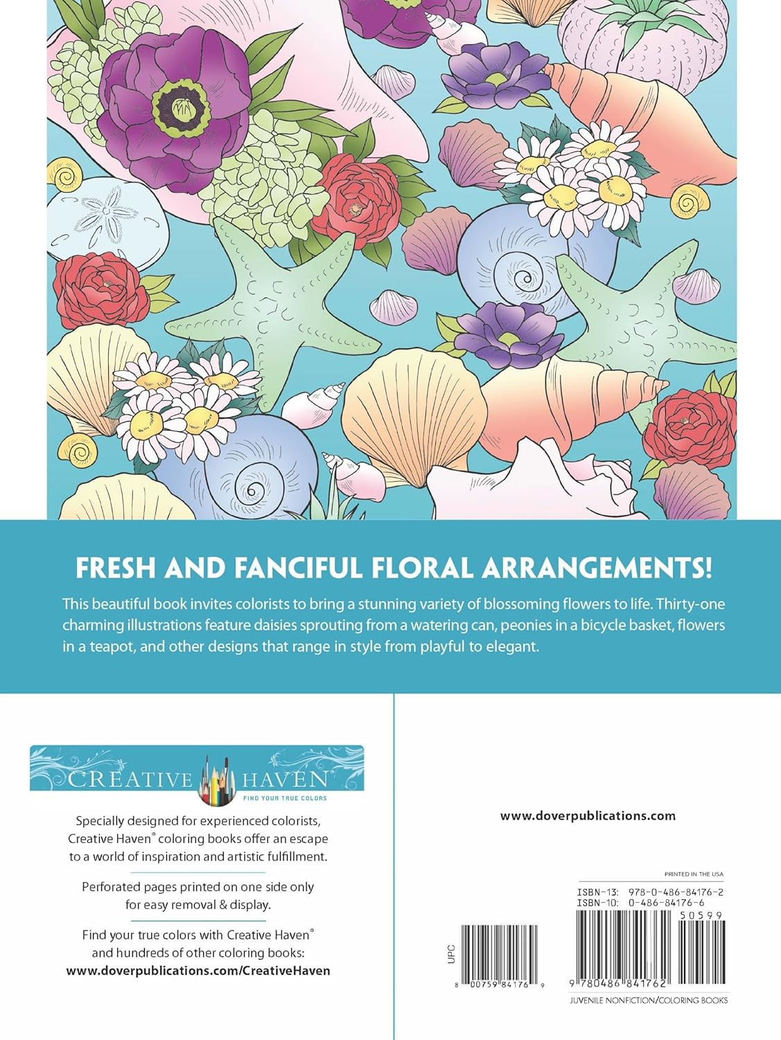 Creative Haven Flower Fancy Coloring Book, Jessica Mazurkiewicz - Imagem 2