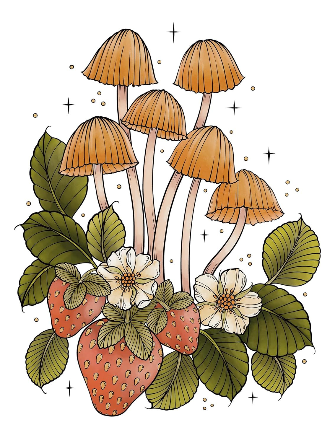 Creative Haven The Art of Mushrooms Coloring Book, Hannah Konetzki - Imagem 2