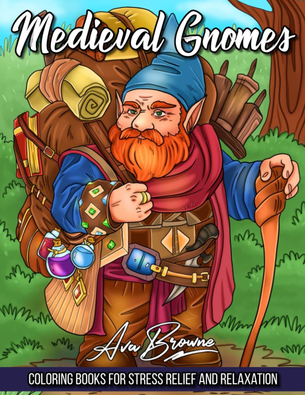 Medieval Gnomes Coloring Book, Ava Browne