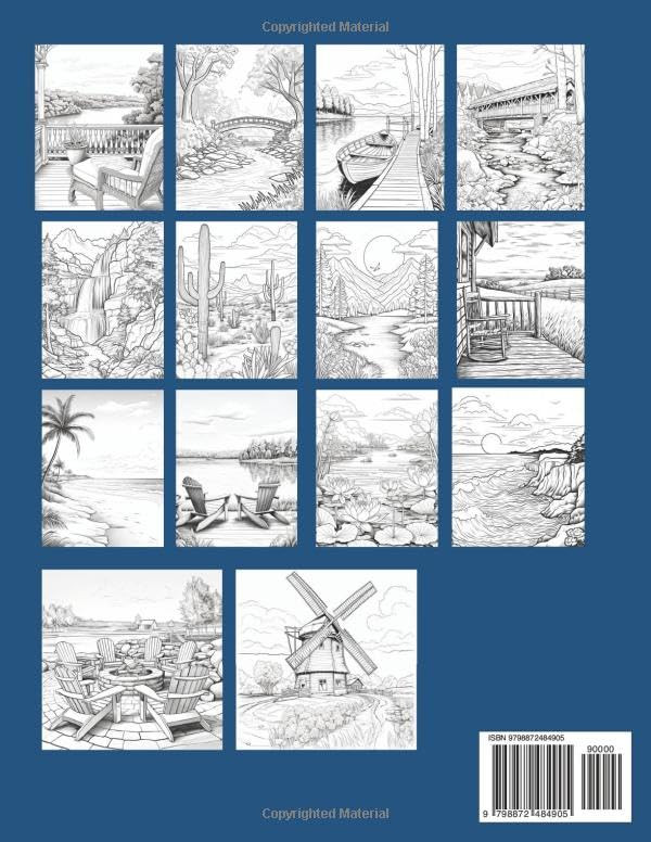 Relaxing Escapes Coloring Book, Kristine Milligan - Imagem 2