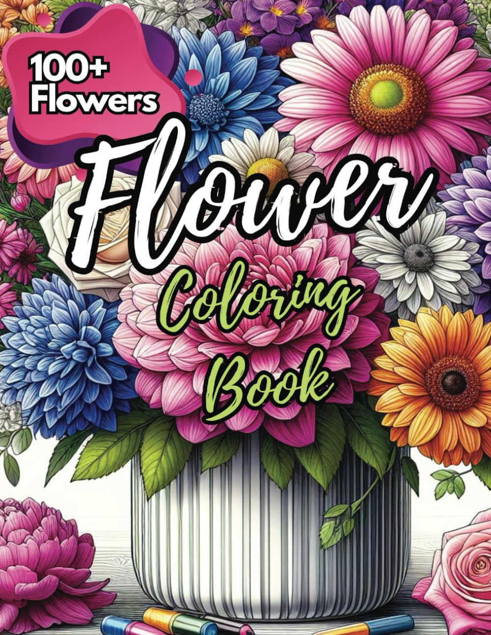 Flower Coloring Book, InkZ Co